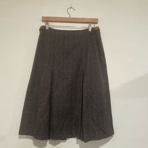Daks London Vintage Pleated Tartan Midi Skirt Quiet Luxury Classic Size 14